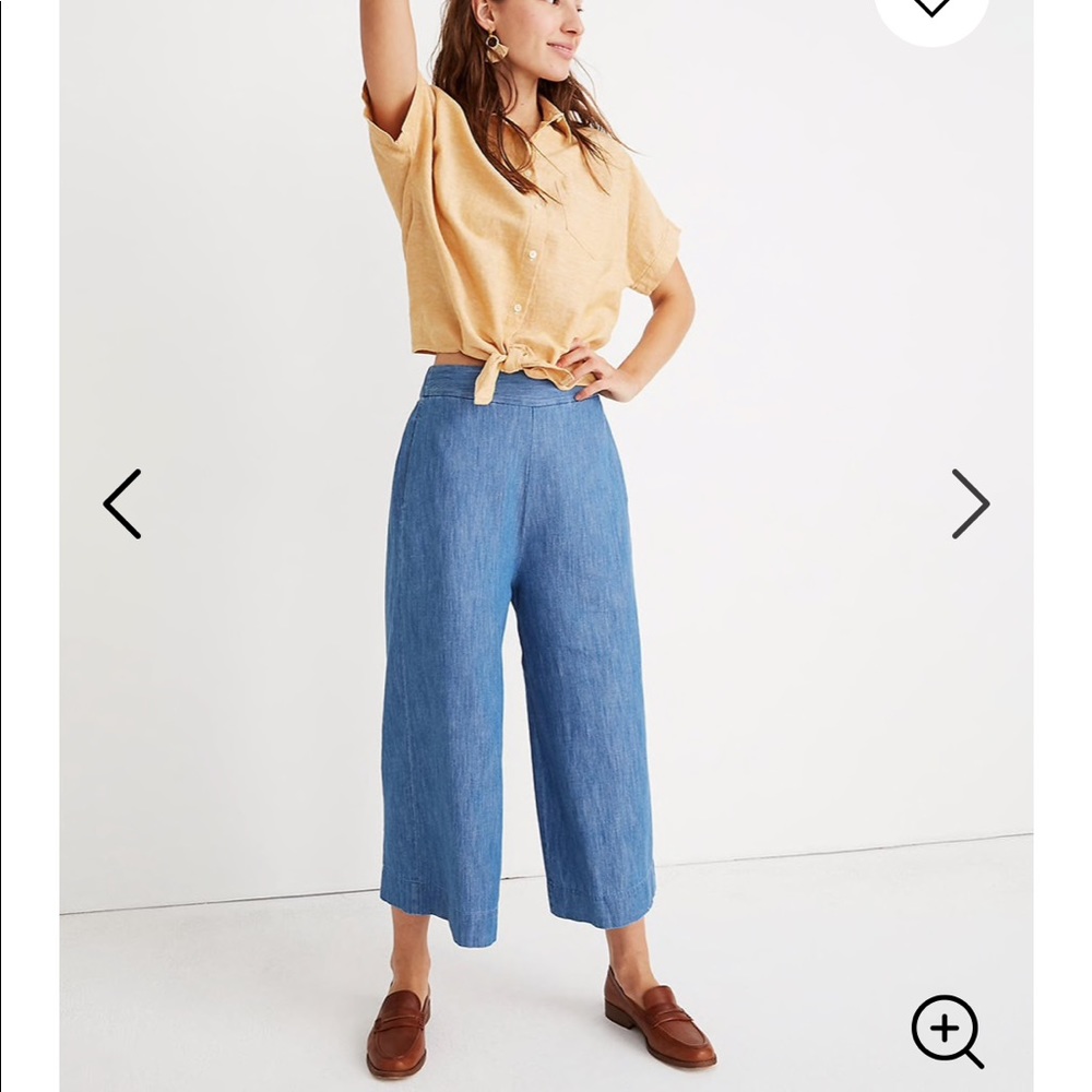 Madewell Hudson pull on cropped wide leg pants